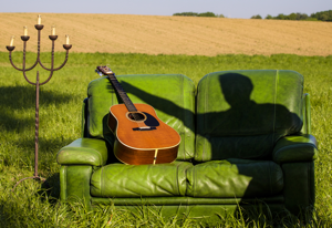 photo ombre, guitare acoustique